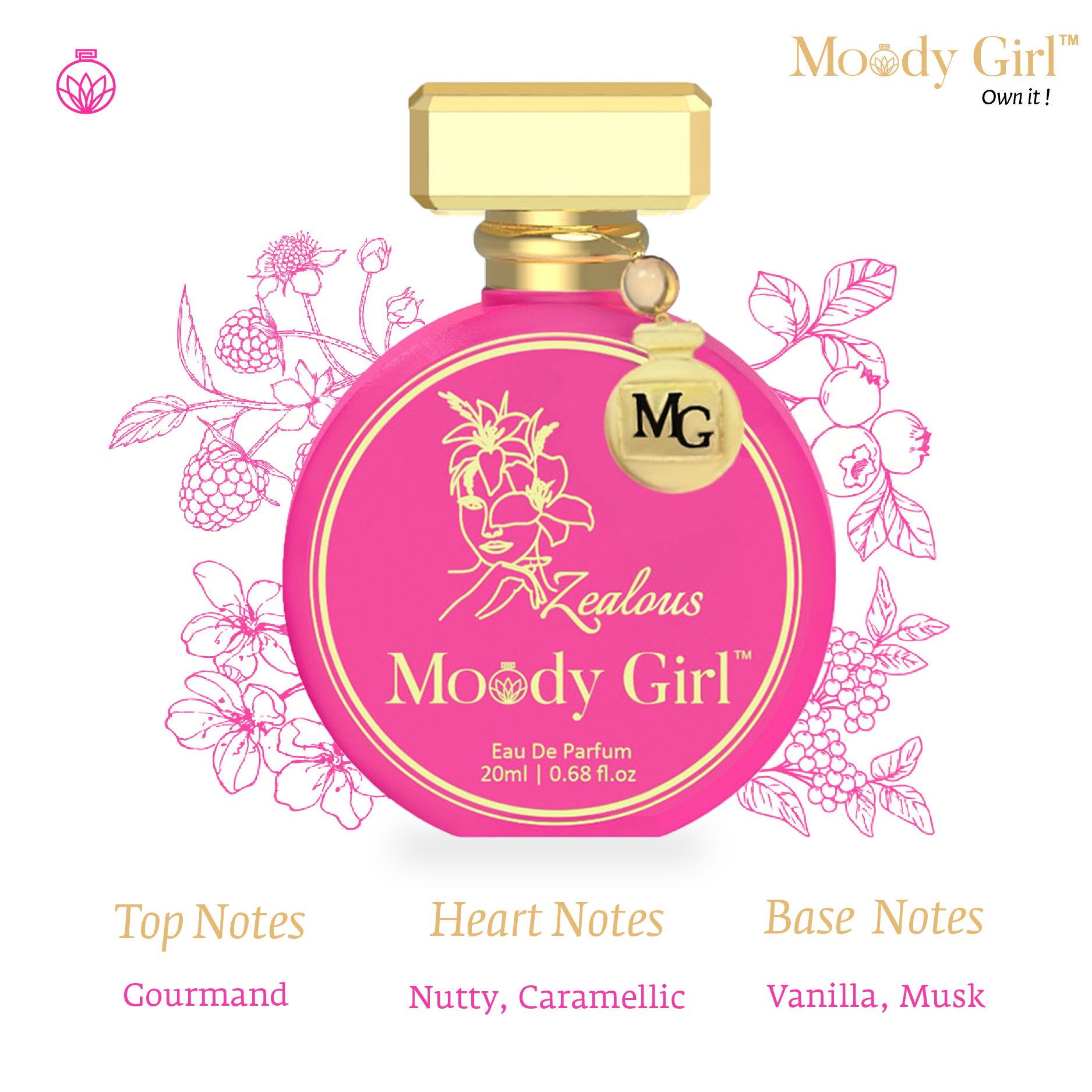 Scented fragrance with top gourmand notes