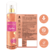Shimmer body mist in a clear bottle with a gold spray nozzle, featuring a light shimmer effect and floral fragrance label
